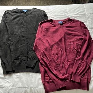 Maroon and black sweaters